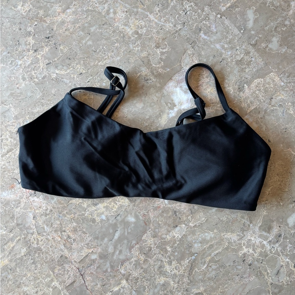 SHEIN Black Bikini Minimalist Scoop Neck
